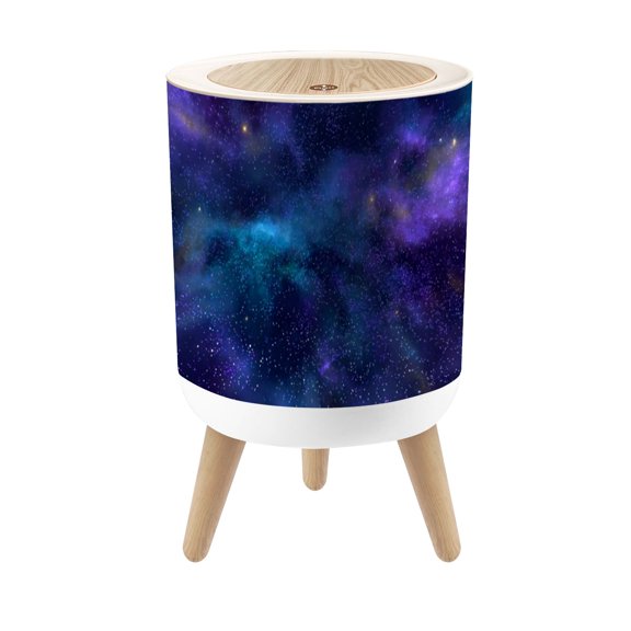 Small Trash Can with Lid Galaxy Outer Space Colorful Nebula Star Field Night Sky 1.8 Gallon Dog Proof Trash Can Round Garbage Can Waste Bin Wastebasket for Bathroom Bedroom Living Room