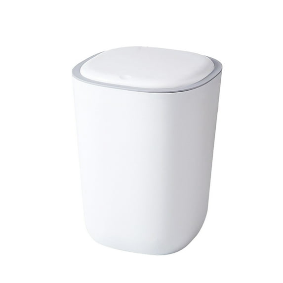 Small Trash Can with Lid Kitchen,Garbage Trash Cans for Bathrooms with Covers,Silent Opening and Closing Lid Trash Can Bathroom Bedroom Office Dormitory Small Space Living Trash Recycling Bin