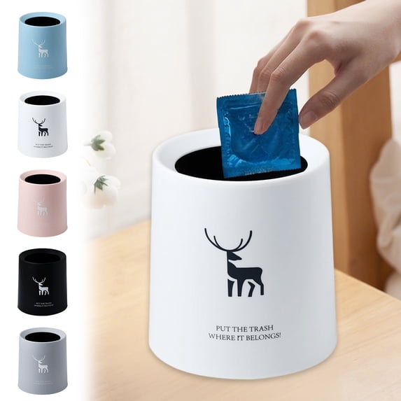 Small Trash Can with Lid, Mini Trash Can for Bathroom, Office and Bedroom, Small Bathroom Garbage Can with Swing Top, Compact Waste Basket for Desk, Dorm & Home, Black - Xuniizn