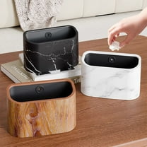 Small Trash Can with Lid, Mini Trash Can for Bathroom, Office and Bedroom, Small Bathroom Garbage Can with Swing Top, Compact Waste Basket for Desk, Dorm & Home, Black - Xuniizn