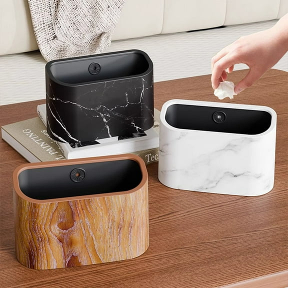 Small Trash Can with Lid, Mini Trash Can for Bathroom, Office and Bedroom, Small Bathroom Garbage Can with Swing Top, Compact Waste Basket for Desk, Dorm & Home, Black - Xuniizn