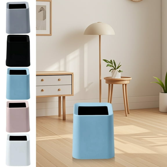 Small Trash Can with Lid, Mini Trash Can for Bathroom, Office and Bedroom, Small Bathroom Garbage Can with Swing Top, Compact Waste Basket for Desk, Dorm & Home, Blue - Xuniizn