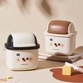 thumbnail image 1 of Small Trash Can with Lid, Mini Trash Can for Bathroom, Office and Bedroom, Small Bathroom Garbage Can with Swing Top, Compact Waste Basket for Desk, Dorm & Home, Coffee - Xuniizn, 1 of 8