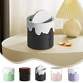 thumbnail image 1 of Small Trash Can with Lid, Mini Trash Can for Bathroom, Office and Bedroom, Small Bathroom Garbage Can with Swing Top, Compact Waste Basket for Desk, Dorm & Home, Coffee - Xuniizn, 1 of 7