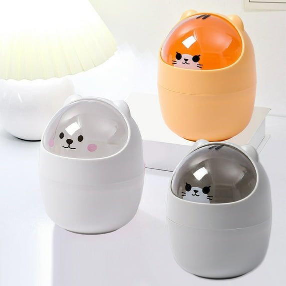 Small Trash Can with Lid, Mini Trash Can for Bathroom, Office and Bedroom, Small Bathroom Garbage Can with Swing Top, Compact Waste Basket for Desk, Dorm & Home, Gray - Xuniizn