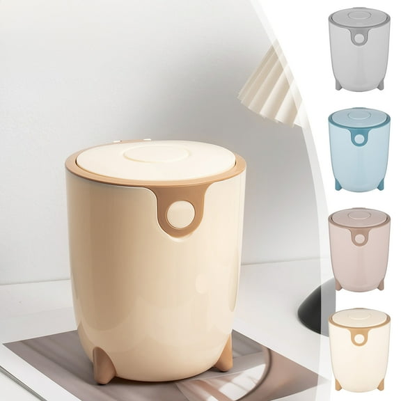 Small Trash Can with Lid, Mini Trash Can for Bathroom, Office and Bedroom, Small Bathroom Garbage Can with Swing Top, Compact Waste Basket for Desk, Dorm & Home, Pink - Xuniizn