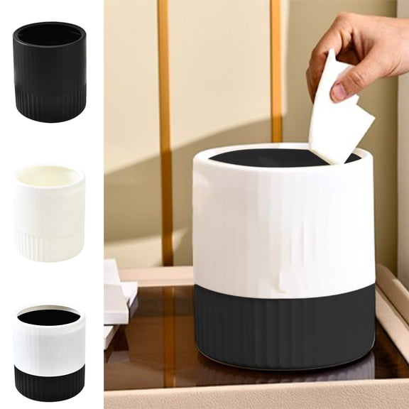Small Trash Can with Lid, Mini Trash Can for Bathroom, Office and Bedroom, Small Bathroom Garbage Can with Swing Top, Compact Waste Basket for Desk, Dorm & Home, White - Xuniizn