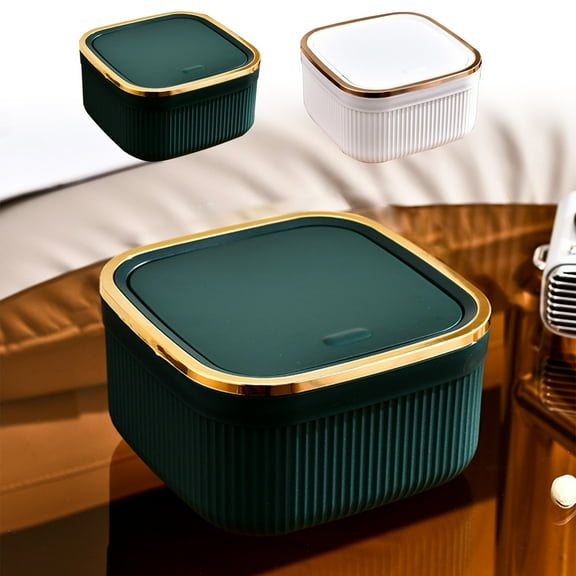 Small Trash Can with Lid, Mini Trash Can for Bathroom, Office and Bedroom, Small Bathroom Garbage Can with Swing Top, Compact Waste Basket for Desk, Dorm & Home, White - Xuniizn