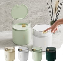 Small Trash Can with Lid, Mini Trash Can for Bathroom, Office and Bedroom, Small Bathroom Garbage Can with Swing Top, Compact Waste Basket for Desk, Dorm & Home, White - Xuniizn