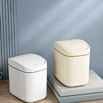 Small Trash Can with Lid, Mini Trash Can for Bathroom, Office and Bedroom, Small Bathroom Garbage Can with Swing Top, Compact Waste Basket for Desk, Dorm & Home, White - Xuniizn