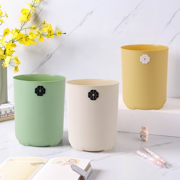 Small Trash Can with Lid, Mini Trash Can for Bathroom, Office and Bedroom, Small Bathroom Garbage Can with Swing Top, Compact Waste Basket for Desk, Dorm & Home, Yellow - Xuniizn