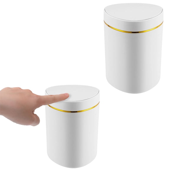 Small Trash Can with Lid, Mini Trash Can, Desk Trash Can, Small Lidded Counter Waste Basket Press Top Desktop Trash Can, Mini Tabletop Garbage Bin, Portable Small Plastic Trash Can 1Pcs