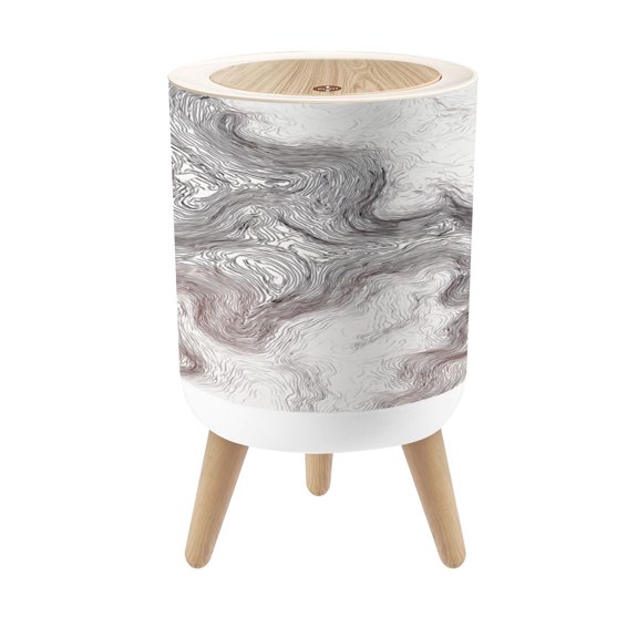 Small Trash Can with Lid Stylized topographic elevation map 1.8 Gallon Dog Proof Trash Can Round Garbage Can Waste Bin Wastebasket for Bathroom Bedroom Living Room