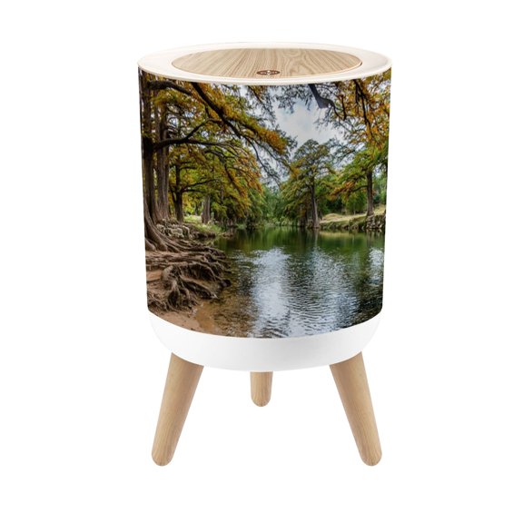 Small Trash Can with Lid riverbank river garner state park texas river bank 1.8 Gallon Dog Proof Trash Can Round Garbage Can Waste Bin Wastebasket for Bathroom Bedroom Living Room