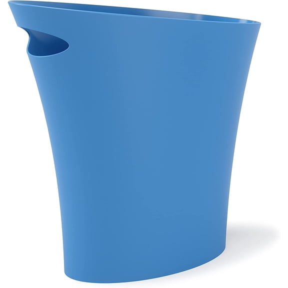 HOLDN' STORAGE 2 Gallon Office Polypropylene Open Top Trash Can, Sky Blue
