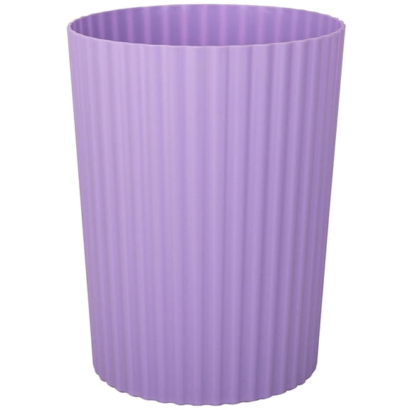 Small Trash Can Plastic Wastebasket Round Garbage Container Bin for Bathroom, Kitchen, Bedroom, Home Office, College Dorm, Compact Durable Taro Purple