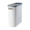 thumbnail image 1 of Small Trash Can With Push Top Lid 2.1 Gallon Slim Bathroom Garbage Can With Paper Holder & Handle Hole 2 In 1 Multifunction Trash Bin(White)AA, 1 of 6