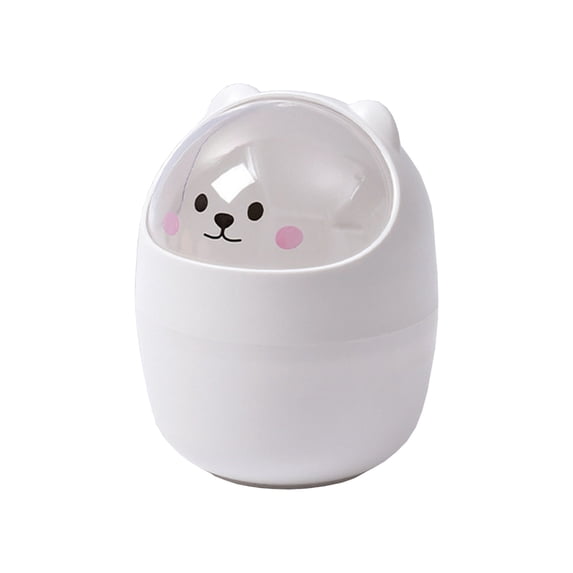Small Trash Can with Lid for Bedroom Desktop Cute Household Bedside Desk Basket Mini Rubbish Bin 12x12x16cm Small Garbage Can with Lid