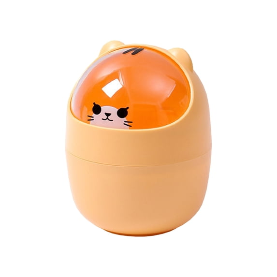 Small Trash Can with Lid for Bedroom Desktop Cute Household Bedside Desk Basket Mini Rubbish Bin 12x12x16cm Small Garbage Can with Lid