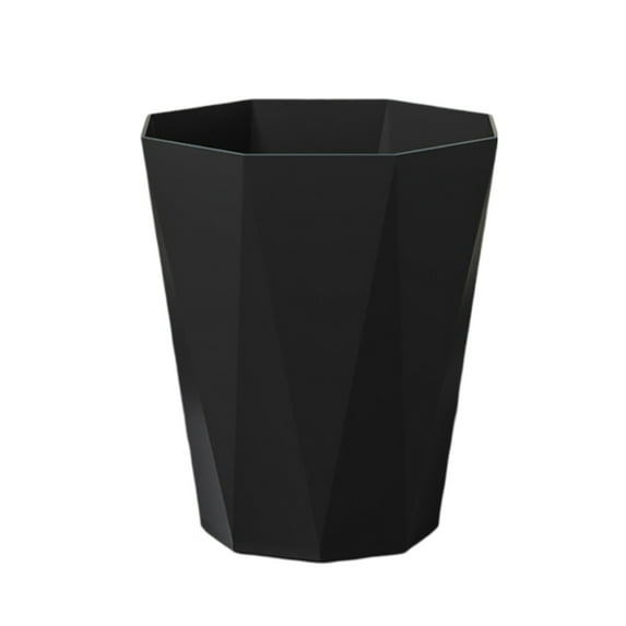 TWOCOOL 2025 Latest Polygon Small Can - Durable and Easy to Clean Garbage Can - Wastebasket for Bathroom Bedroom Kitchen Laundry Room Offices Kids Rooms - Black/9.45in