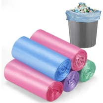 Small Trash bags, 4 Gallon Garbage Bags, Small Garbage Bags Wastebasket Trash Can for Bathroom Office, 5 Rolls(100 Count) -Colored