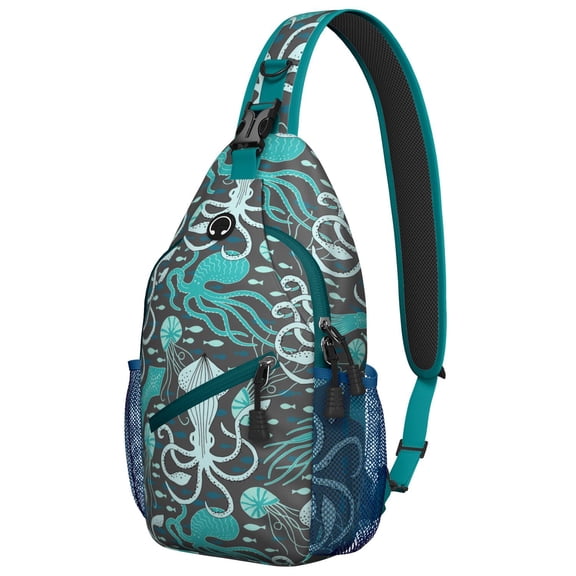 Small Travel Backpack for Essentials with Cute Turtle and Ocean Life Patterns, Multi-Functional Design, Lightweight and Durable for Cycling, Hiking, and Daily Commuting
