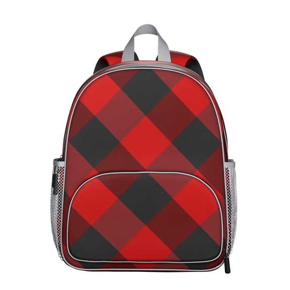 Small Travel Backpack with Rustic Plaid Design, Cute Lightweight School Bag with Checkered Pattern