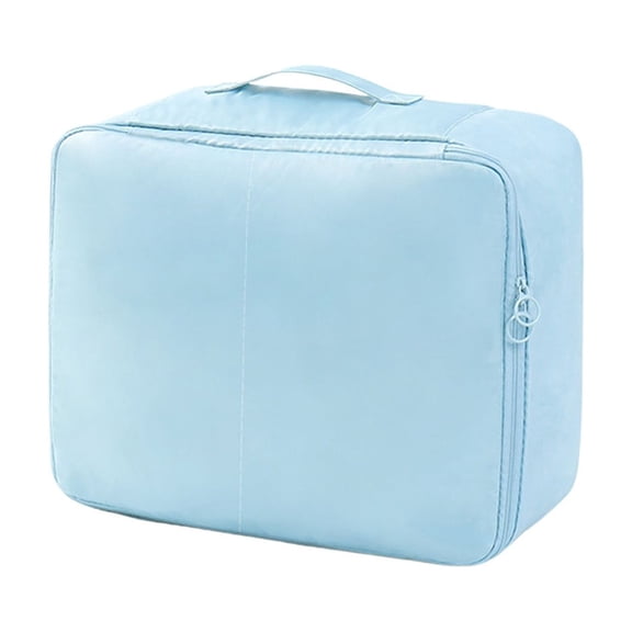 Small Travel Clothing Storage Bag Blue Portable Organizer Zipper Luggage Packing Cube for Compact Travel