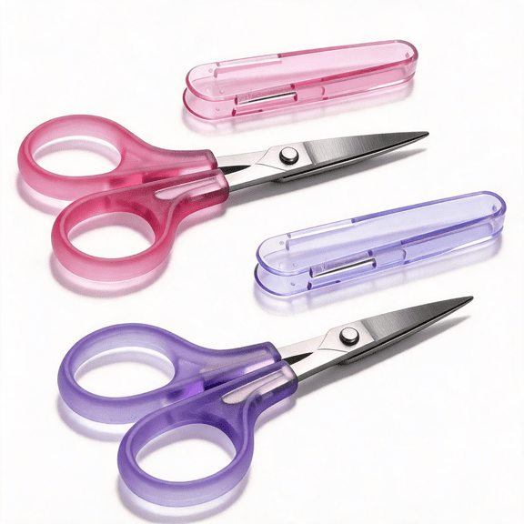 Small Travel Craft Scissors Set for Sewing Embroidery Paper Cutting Knitting Stainless Steel High Precision Sharp Tip Safety Cases
