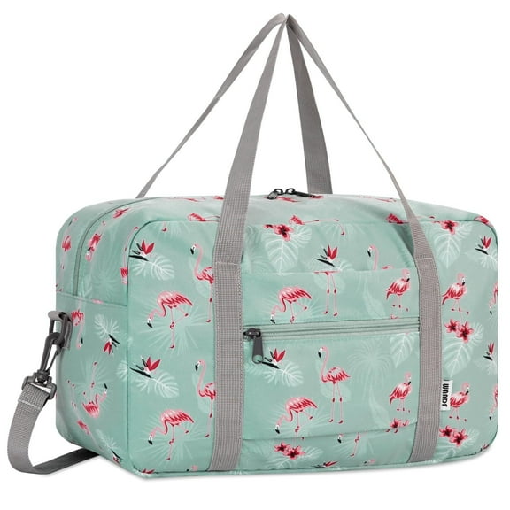 Small Travel Duffel Bags for Spirit Airlines Lightweight Fashion Personal Item Bag 18x14x8 Underseat Carry on Weekender for Women, Flamingo