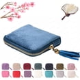 thumbnail image 1 of Small Travel Jewelry Pounch Case, 6-Layer Velvet Jewelry Organizer Storage Bag with Zipper, Mini Portable Pouch for Rings Earring, Anti-Scratch Jewelry Pouch Gift for Women Girls(Blue), 1 of 9