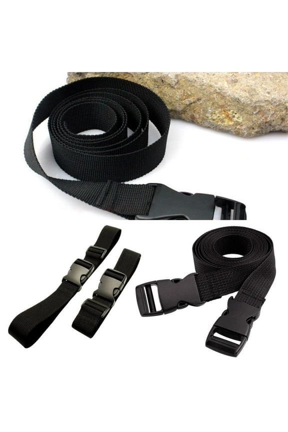 Small Travel Luggage Straps Short Adjustable Suitcase Black Belt Buckle