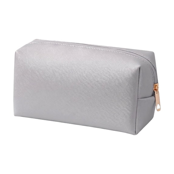 Small Travel Makeup Organizer, Compact Portable Cosmetic Storage Bag, Mini Beauty Pouch For Daily Essentials, Small Makeup Organizer For Purse And Carry-On Luggage(Silver)