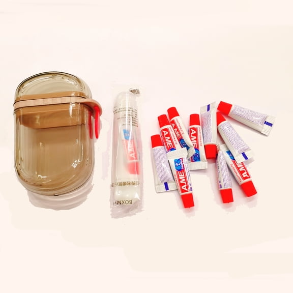 Small Travel Portable Oral Care Kit, 10 Pieces x 3g Toothpaste+ 1 Foldable Toothbrush+ 1 Box,