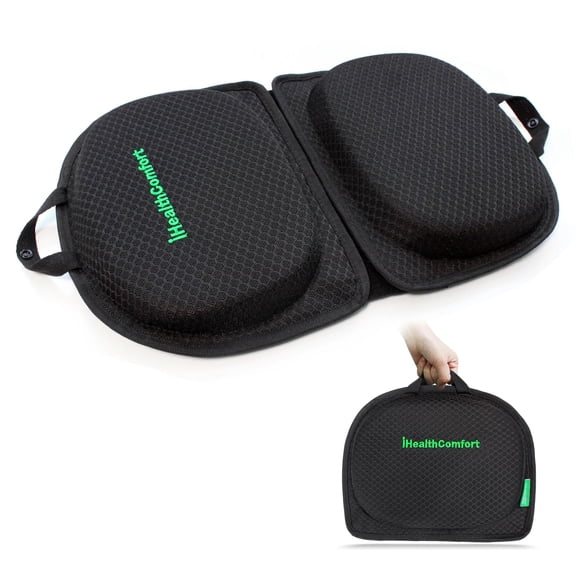 Small Travel Seat Cushion,Gel Memory Foam Seat Cushion,Supportive Butt Pillow,Portable and Foldable for Long Sitting Hours on Stadium Airplane Car Seat