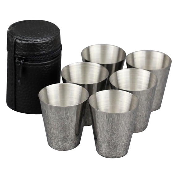 Small Travel Wine Glass Set of 6, with Canvas Storage Bag, Thickened, 2 Oz