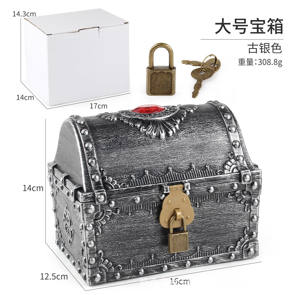 【良好品】 Small Treasure Box Pirate Chest Vintage Treasure Box Small 家具