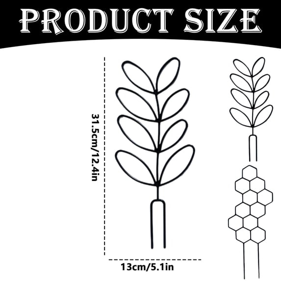 Small Trellis for Potted Plants, Plant Trellis, Small Trellis for Climbing Plants, Decorative Plant Stakes, Plant Trellis Indoor, Creative Leaf Design Plant Support Trellis,12.4×5.12 in,A