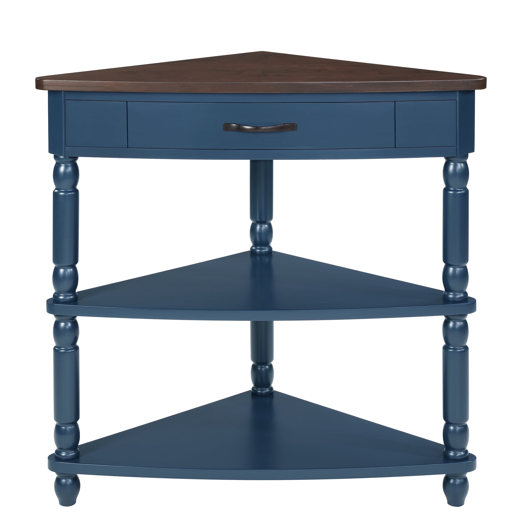 Small Triangle Corner Table, 3 Tier Wood Corner Side Table with
