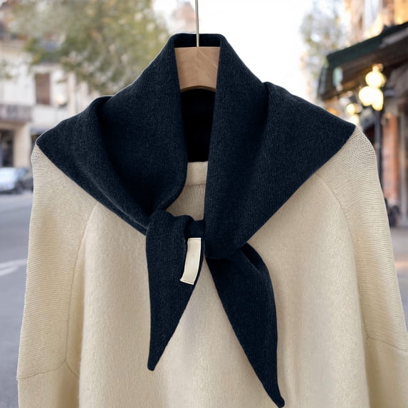 Small Triangle Neck Scarf for Women with Buckle Closure Soft Fleece Winter Warm Neck Wrap for Cold Weather