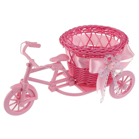 Small Tricycle Bicycle Flower Basket Vase Storage Home Office Table Desk Decor