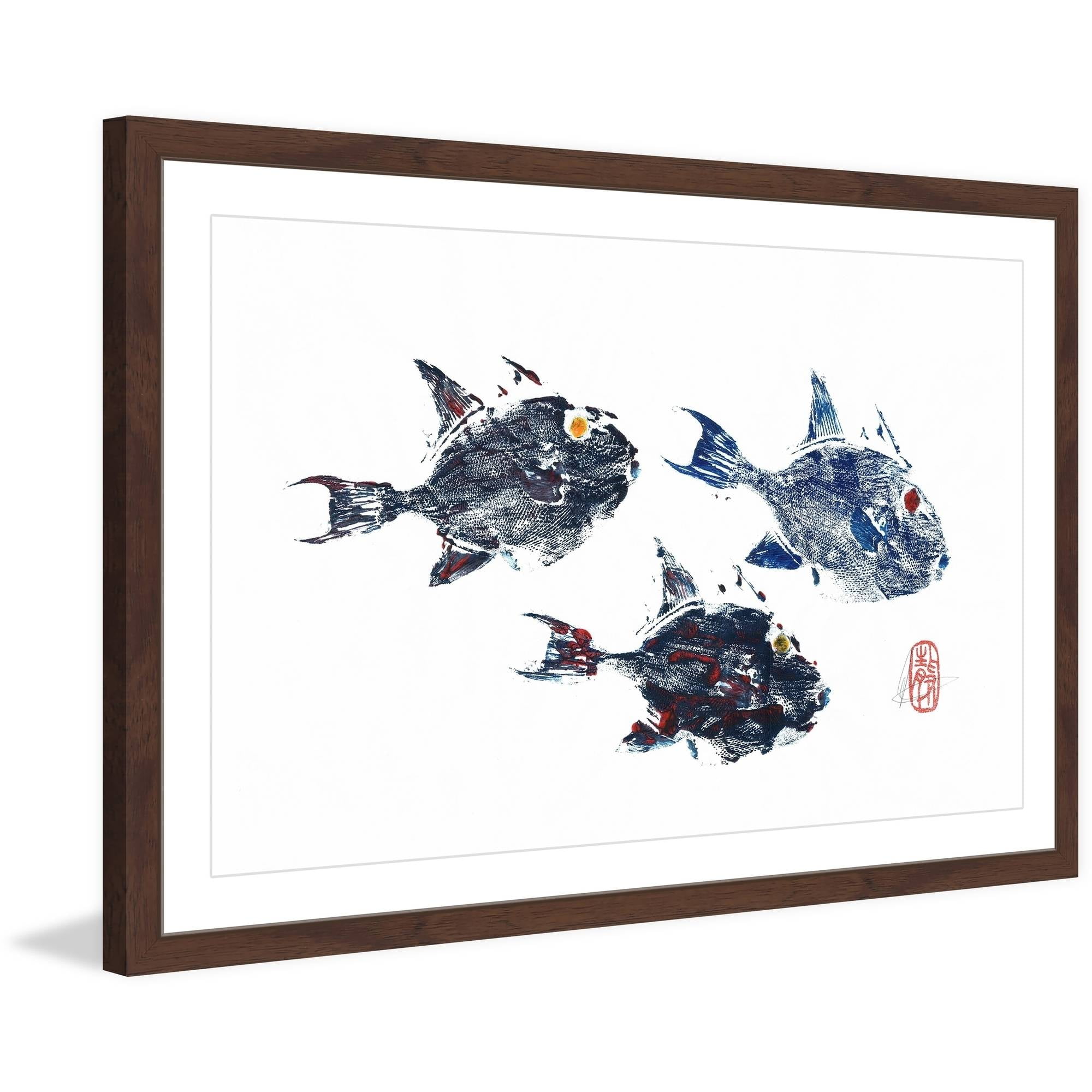 "Small Trigger Fish" Framed Painting Print