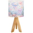 Small Tripod Table Lamp Cute Jellyfish Underwater Ocean Coral Starfish ...