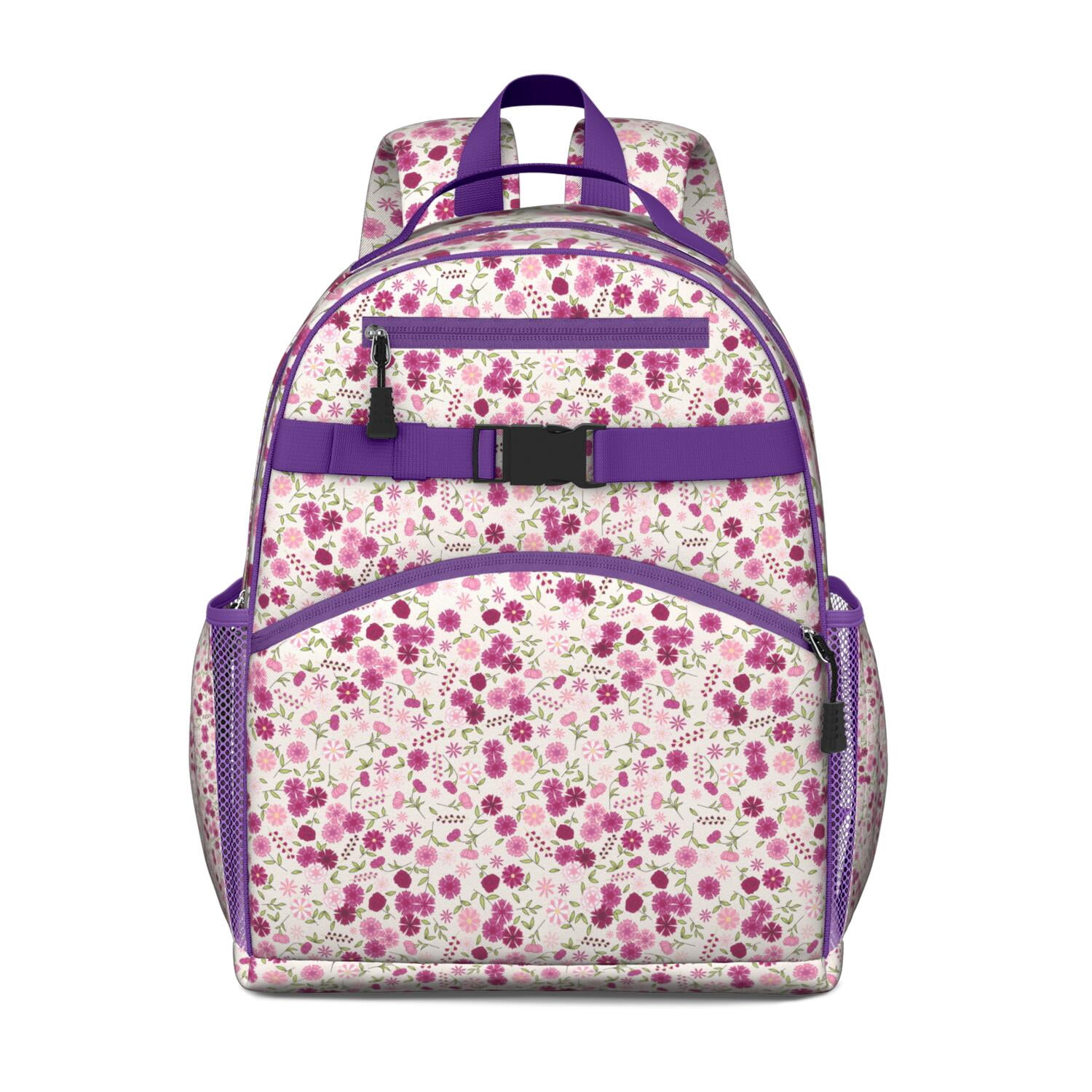 blush floral mini backpack walmart Small Tropical Floral Backpack for Toddlers Spacious Adjustable Padded  Straps Chest Strap Water-resistant Lightweight School Backpack for Student  and