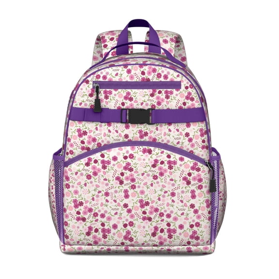 Small Tropical Floral Backpack for Toddlers Spacious Adjustable Padded Straps Chest Strap Water-resistant Lightweight School Backpack for Student and Students