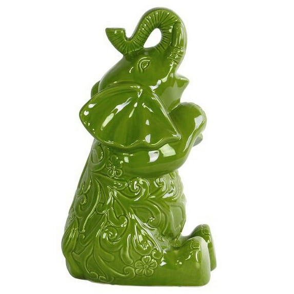Urban Trends Ceramic Trumpeting and Sitting Up Elephant Figurine