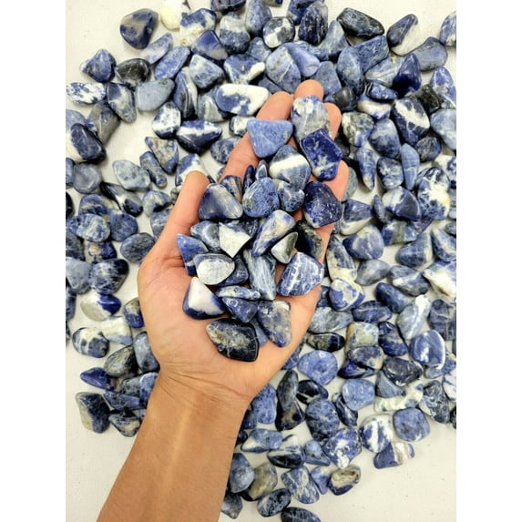 Small Tumbled Sodalite Crystals Natural Healing Stone Gems Bulk for Pendants