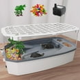 thumbnail image 1 of Small Turtle Tank with Lid, Acrylic Turtle Aquarium with Water Pump, Full View Visually Reptile Turtle Habitat, Easy to Clean and Change Water, Multi Functional Area, Medium, White, 1 of 12