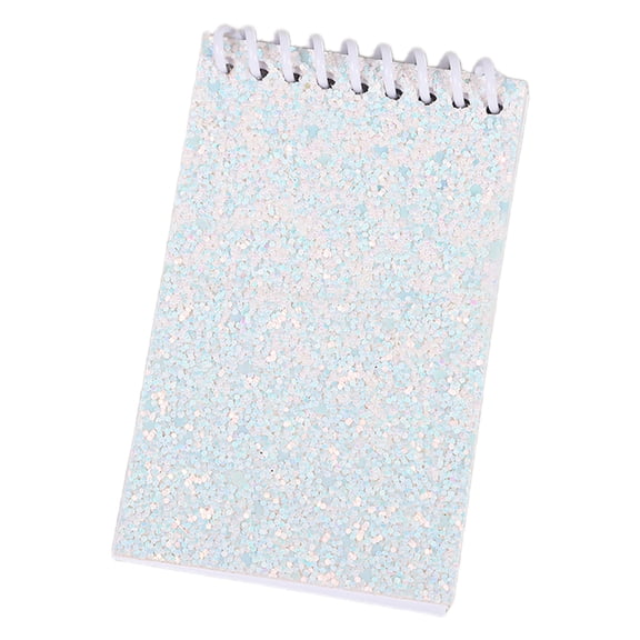 Small Twin Coil Binding Notebook 20 Sheets Unlined Small Notepads with Glittering Sequins Covers for Journaling Writing