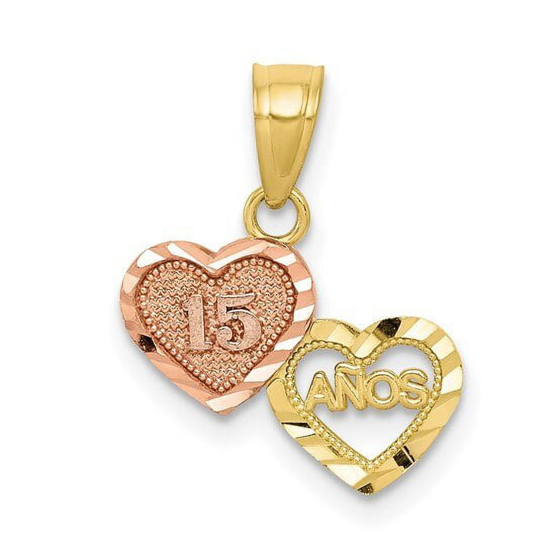 Rose Charm in 10K Two-Tone Gold